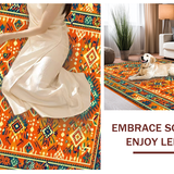 Ultra Soft Area Rug, Non Slip, Stain Resistant, Washable Area Rugs for Living Room, Bedroom, Contemporary Colorful Abstract Design(Orange)