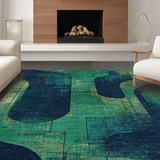 Ultra Soft Area Rug, Non Slip, Stain Resistant, Washable Area Rugs for Living Room, Bedroom, Aquatic Tentacle Masterpiece Rug With Artistic Whimsical Pattern(Blue)