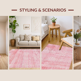 Ultra Soft Area Rug, Non Slip, Stain Resistant, Washable Area Rugs for Living Room, Bedroom, Sweet Bowknot Accent Rug, Pink Bathroom Decor, Preppy Bow Design Accent Carpet(Pink)
