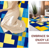 Ultra Soft Area Rug, Non Slip, Stain Resistant, Washable Area Rugs for Living Room, Bedroom, Youthful Creative Circular Composition(Blue)