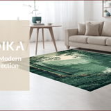 Ultra Soft Area Rug, Non Slip, Stain Resistant, Washable Area Rugs for Living Room, Bedroom, Elegant Forest-Inspired Decorative Accent(Green)