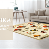 Ultra Soft Area Rug, Non Slip, Stain Resistant, Washable Area Rugs for Living Room, Bedroom, Unique Mushroom Spring Kitchen Decor(Beige)
