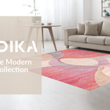 Ultra Soft Area Rug, Non Slip, Stain Resistant, Washable Area Rugs for Living Room, Bedroom, Chic Coquette Bow Motif Rug with Sculpted Curves and Playful Ribbon Accents(Pink)