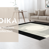 Ultra Soft Area Rug, Non Slip, Stain Resistant, Washable Area Rugs for Living Room, Bedroom, Outdoor Entry Stripe Rug Chic Layered Porch Accent Welcome Mat Design(Black)