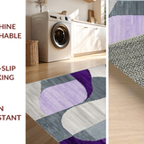 Ultra Soft Area Rug, Non Slip, Stain Resistant, Washable Area Rugs for Living Room, Bedroom, Luxurious Modern Graphic Arrangement(Gray)