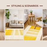 Ultra Soft Area Rug, Non Slip, Stain Resistant, Washable Area Rugs for Living Room, Bedroom, Rustic Earthy Tones Runner(Yellow)