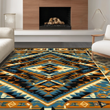 Rustic Earth Tones Tribal Motif(Blue)