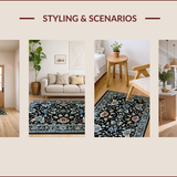 Ultra Soft Area Rug, Non Slip, Stain Resistant, Washable Area Rugs for Living Room, Bedroom, Sophisticated Modern Trellis Design(Black)