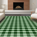 Chic White Checkered Farmhouse Aesthetic(Green)