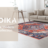 Artisanal Coral Red Symmetrical Motif(Red)