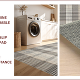 Ultra Soft Area Rug, Non Slip, Stain Resistant, Washable Area Rugs for Living Room, Bedroom, Elegant Neutral Plaid Aesthetic(Beige)