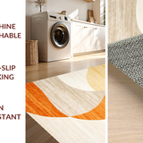 Ultra Soft Area Rug, Non Slip, Stain Resistant, Washable Area Rugs for Living Room, Bedroom, Minimalist Soft Toned Artistic Expression(Orange)