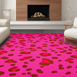 Ultra Soft Area Rug, Non Slip, Stain Resistant, Washable Area Rugs for Living Room, Bedroom, Fun Cheerful Cheetah Tailored Decor(Pink)