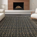 Ultra Soft Area Rug, Non Slip, Stain Resistant, Washable Area Rugs for Living Room, Bedroom, Chic Bow Scallop Area Rug(Black)