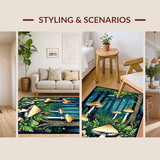 Joyful Blue Tones Abstract Mushroom Style(Green)