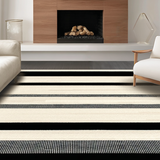 Ultra Soft Area Rug, Non Slip, Stain Resistant, Washable Area Rugs for Living Room, Bedroom, Contemporary Abstract Striped Aesthetic(Beige)