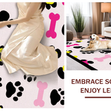 Ultra Soft Area Rug, Non Slip, Stain Resistant, Washable Area Rugs for Living Room, Bedroom, Adorable Furry Friends Print Style(Pink)