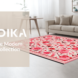 Ultra Soft Area Rug, Non Slip, Stain Resistant, Washable Area Rugs for Living Room, Bedroom, Whimsical Bright Blossom Theme(Pink)