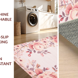 Ultra Soft Area Rug, Non Slip, Stain Resistant, Washable Area Rugs for Living Room, Bedroom, Contemporary Circular Plush Dreamscape(Pink)
