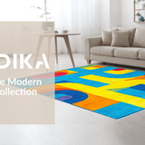 Ultra Soft Area Rug, Non Slip, Stain Resistant, Washable Area Rugs for Living Room, Bedroom, Whimsical Color Splash Design(Blue)
