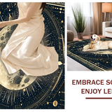 Ultra Soft Area Rug, Non Slip, Stain Resistant, Washable Area Rugs for Living Room, Bedroom, Vibrant Esoteric Cosmic Pattern(Black)