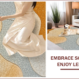 Ultra Soft Area Rug, Non Slip, Stain Resistant, Washable Area Rugs for Living Room, Bedroom, Modern Neutral Sandstone Living Room Rug Handmade(Beige)