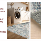 Ultra Soft Area Rug, Non Slip, Stain Resistant, Washable Area Rugs for Living Room, Bedroom, Eclectic Geometric Textured Motif(Gray)