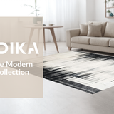 Ultra Soft Area Rug, Non Slip, Stain Resistant, Washable Area Rugs for Living Room, Bedroom, Inkwell Stripe: Casual Cotton Rug, Graphic Black and White Lines(Black)