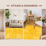 Ultra Soft Area Rug, Non Slip, Stain Resistant, Washable Area Rugs for Living Room, Bedroom, Rustic Earthy Bright Accent(Yellow)