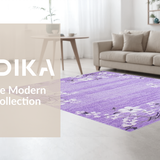Ultra Soft Area Rug, Non Slip, Stain Resistant, Washable Area Rugs for Living Room, Bedroom, Chic Abstract Purple Plush Decor(Purple)