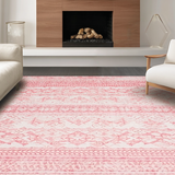 Ultra Soft Area Rug, Non Slip, Stain Resistant, Washable Area Rugs for Living Room, Bedroom, Rustic Textured Shag with Warm Hues(Red)