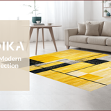 Ultra Soft Area Rug, Non Slip, Stain Resistant, Washable Area Rugs for Living Room, Bedroom, Dynamic Contemporary Color Burst(Yellow)