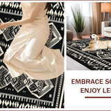 Ultra Soft Area Rug, Non Slip, Stain Resistant, Washable Area Rugs for Living Room, Bedroom, Trendy Monochrome Animal Motif(Black)