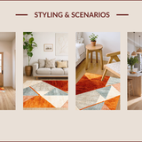 Ultra Soft Area Rug, Non Slip, Stain Resistant, Washable Area Rugs for Living Room, Bedroom, Modern Plush Area Rug for Dining Room(Orange)