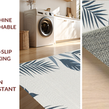 Ultra Soft Area Rug, Non Slip, Stain Resistant, Washable Area Rugs for Living Room, Bedroom, Sophisticated Outdoor Leaf Geometry(Gray)