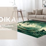 Ultra Soft Area Rug, Non Slip, Stain Resistant, Washable Area Rugs for Living Room, Bedroom, Stylish Contemporary Animal Illustration(Green)