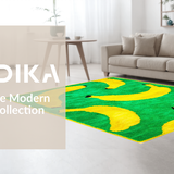 Ultra Soft Area Rug, Non Slip, Stain Resistant, Washable Area Rugs for Living Room, Bedroom, Charming Whimsical Fruit Illustration(Green)