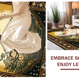 Ultra Soft Area Rug, Non Slip, Stain Resistant, Washable Area Rugs for Living Room, Bedroom, Luxurious Gold and Black Elements(Gold)