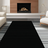 Ultra Soft Area Rug, Non Slip, Stain Resistant, Washable Area Rugs for Living Room, Bedroom, Stylish Abstract Black and White Composition(Black)