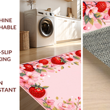 Ultra Soft Area Rug, Non Slip, Stain Resistant, Washable Area Rugs for Living Room, Bedroom, Adorable Bright Floral Arrangement(Pink)