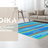 Stylish Contemporary Spectrum Stripes(Blue)