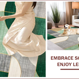 Ultra Soft Area Rug, Non Slip, Stain Resistant, Washable Area Rugs for Living Room, Bedroom, Chic Earthy Abstract Motif(Green)