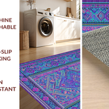 Ultra Soft Area Rug, Non Slip, Stain Resistant, Washable Area Rugs for Living Room, Bedroom, Radiant Colorful Artisan Design(Purple)