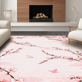 Ultra Soft Area Rug, Non Slip, Stain Resistant, Washable Area Rugs for Living Room, Bedroom, Elegant Floral Garden Inspiration(Pink)
