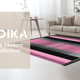 Ultra Soft Area Rug, Non Slip, Stain Resistant, Washable Area Rugs for Living Room, Bedroom, Vibrant Abstract Moire Composition(Pink)