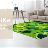 Ultra Soft Area Rug, Non Slip, Stain Resistant, Washable Area Rugs for Living Room, Bedroom, Whimsical Moss Green Bathroom Floral Mat(Green)