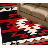 Ultra Soft Area Rug, Non Slip, Stain Resistant, Washable Area Rugs for Living Room, Bedroom, Elegant Southwest Inspired Aesthetic(Black)