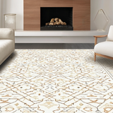Ultra Soft Area Rug, Non Slip, Stain Resistant, Washable Area Rugs for Living Room, Bedroom, Rustic Cream and Tan Geometry(Beige)