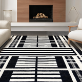 Ultra Soft Area Rug, Non Slip, Stain Resistant, Washable Area Rugs for Living Room, Bedroom, Playful Monochrome Animal Motif(Black)