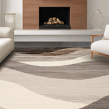 Ultra Soft Area Rug, Non Slip, Stain Resistant, Washable Area Rugs for Living Room, Bedroom, Sleek Minimalist Tiled Design(Beige)